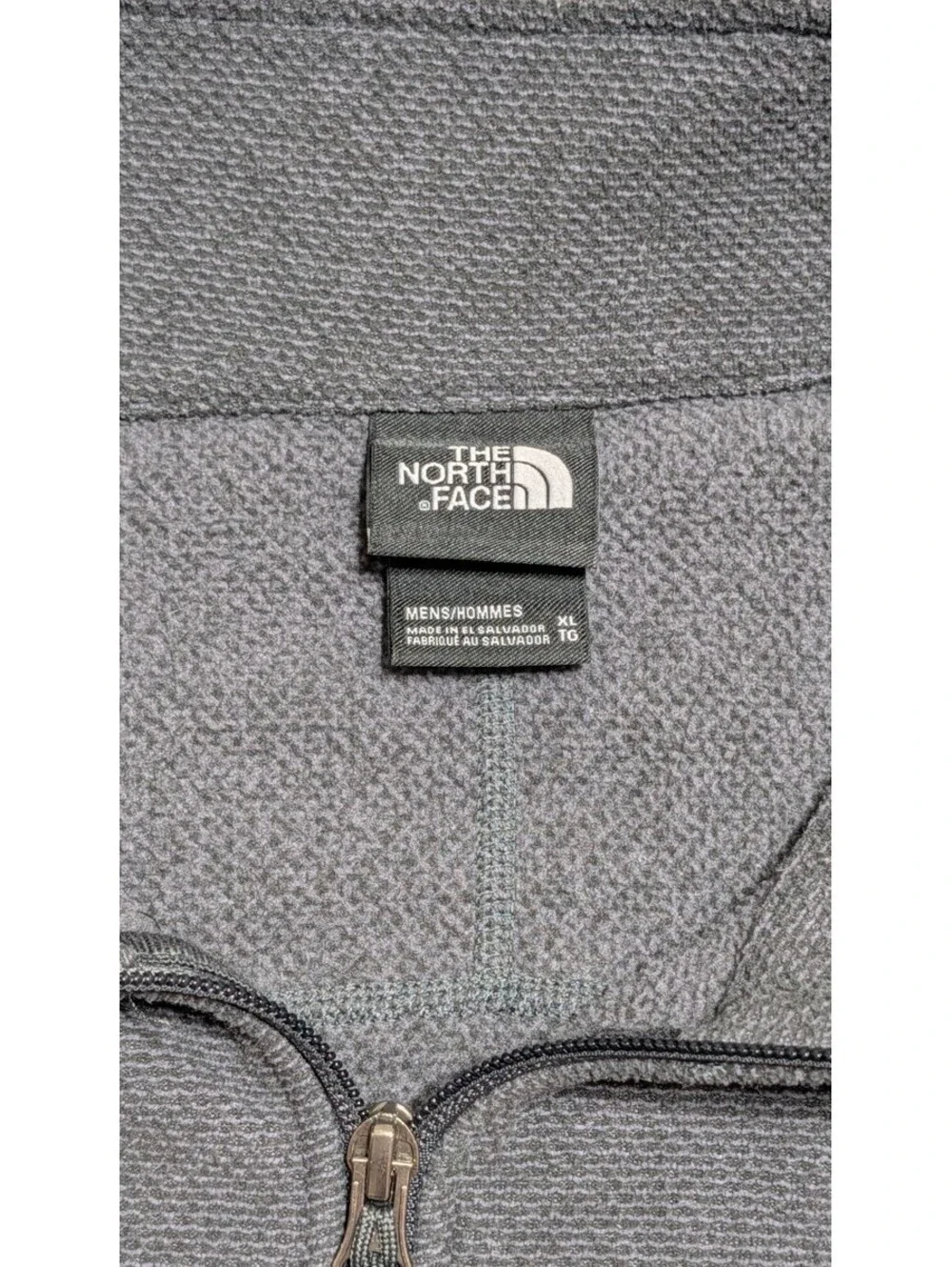 The North Face Men's Charcoal Gray Textured Fleece 1/4 Zip Pullover Size XL